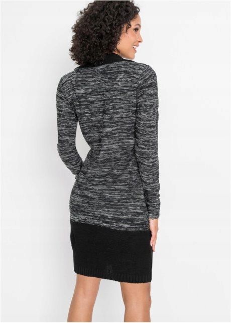 Szara dzianinowa sukienka 2w1 r.36/38