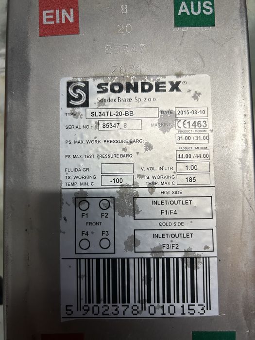 Płytowy wymiennik ciepła Sondex Braze