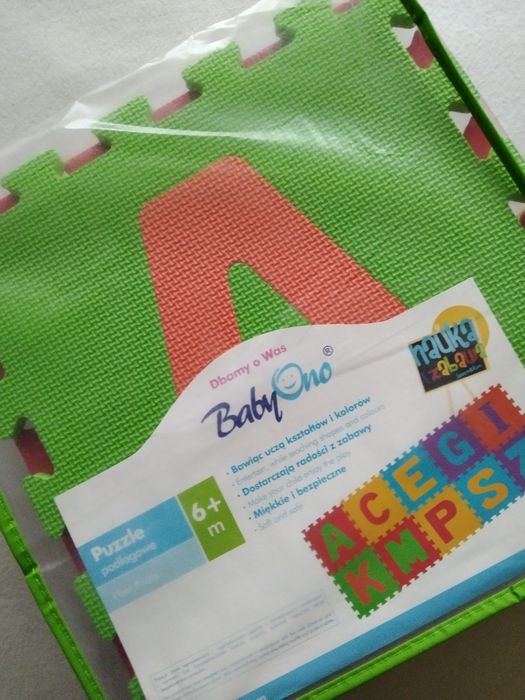 Puzzle piankowe mata edukacyjna BabyOno alfabet literki klocki