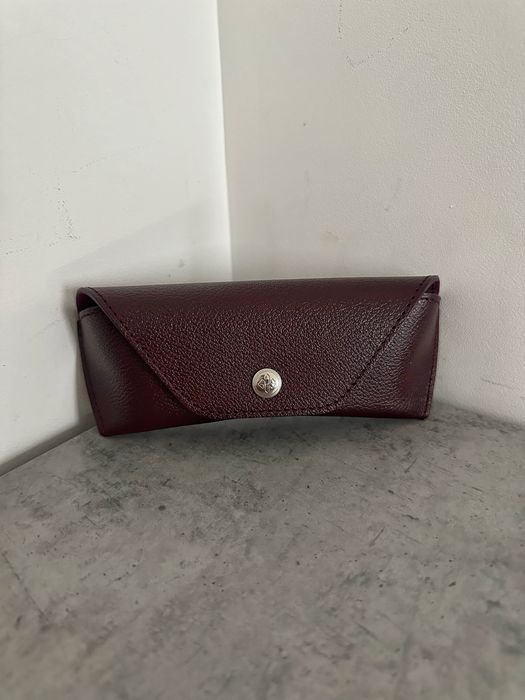 Футляр чохол для окулярів шкіряний бордовий коричневий Ettinger London