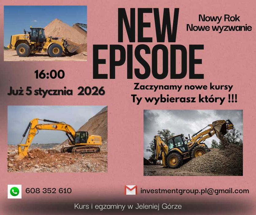 Kurs koparkoładowarki, koparki, ładowarki