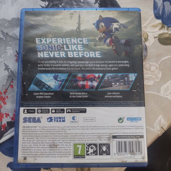 Диск Playstation 5,sonic-frontirs 7+
