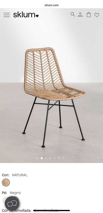 Cadeiras Sklum em rattan sintético. Cor Natural. Pack 2