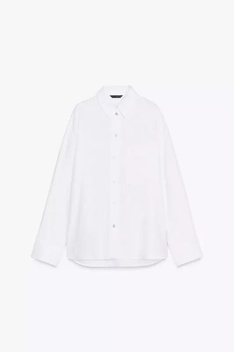 Сорочка лляна Zara Collection біла рубашка S, M, L