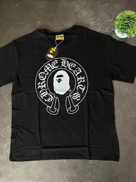 Футболка BAPE × Chrome Hearts бейп хром хартс