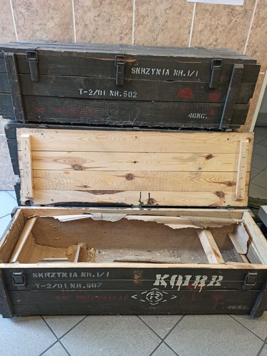 Skrzynia wojskowa drewniana 120 x 41 x 34 długa