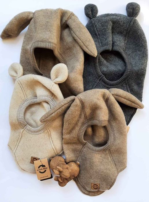 Wełniana kominiarka z uszami misia NOWA 98/104 Mikk-line 51 cm