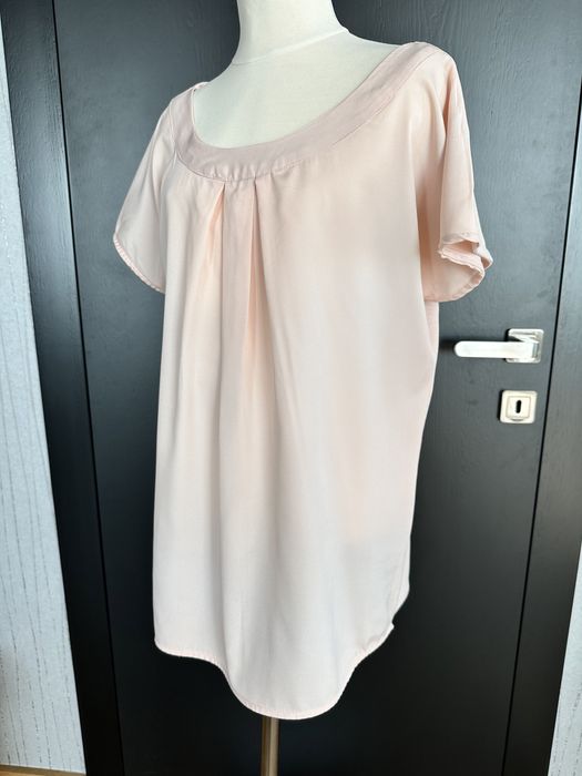 Rozowa pudrowa bluzka damska letnia 40