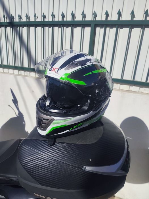 Capacete moto cor verde