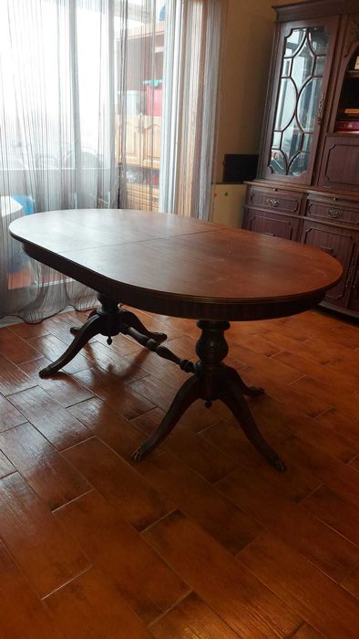 Mesa Oval Sala Jantar (Madeira, estilo Inglês) 160/200x100x74 cm