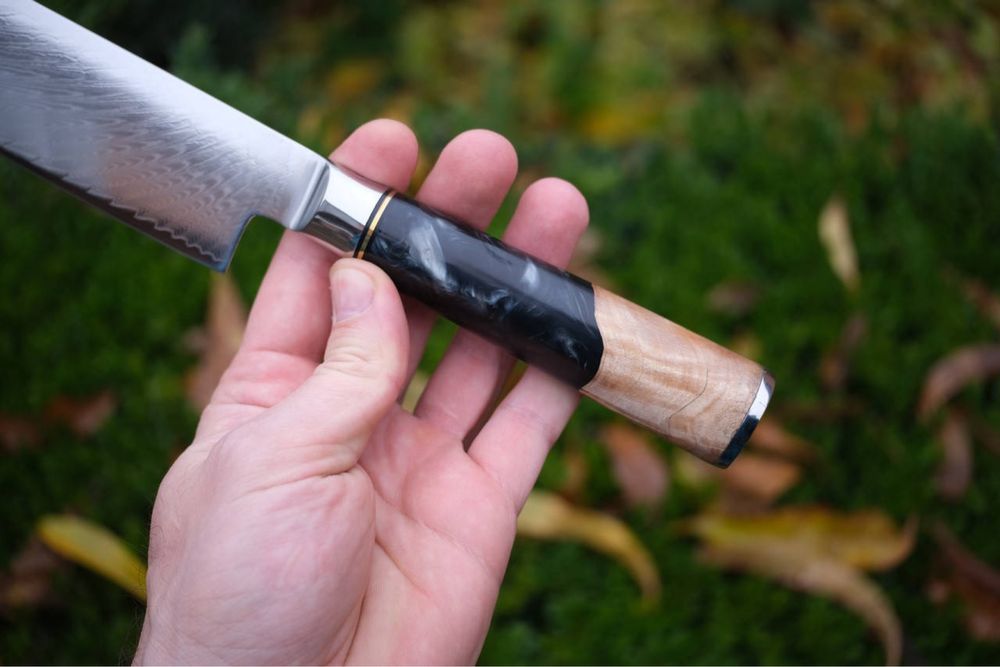 Шеф нож дамасская сталь, кухонный нож, поварской нож