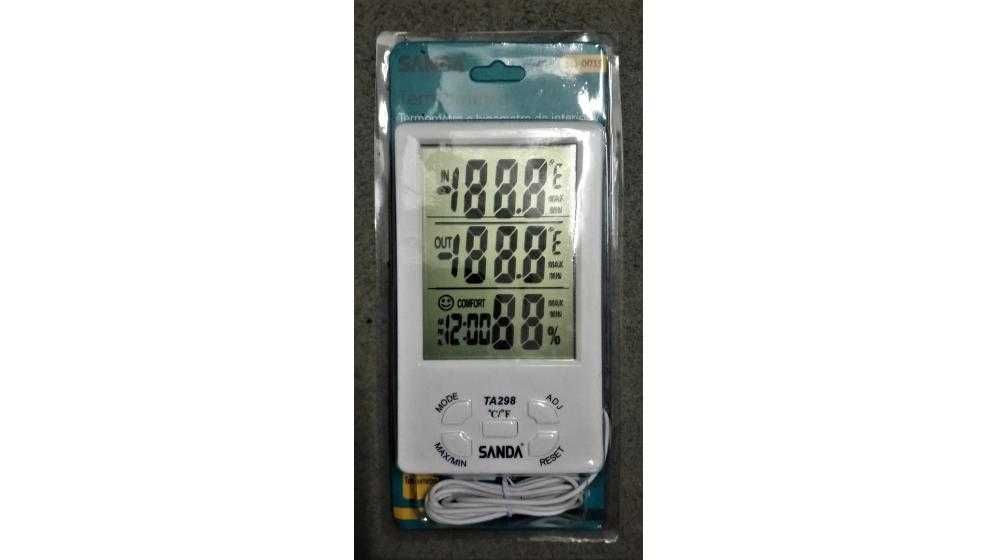 Termómetro higrómetro interior exterior com sonda