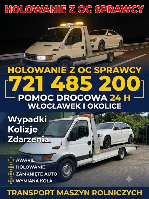 Pomoc drogowa holowanie laweta austrada holowanie z OC sprawcy