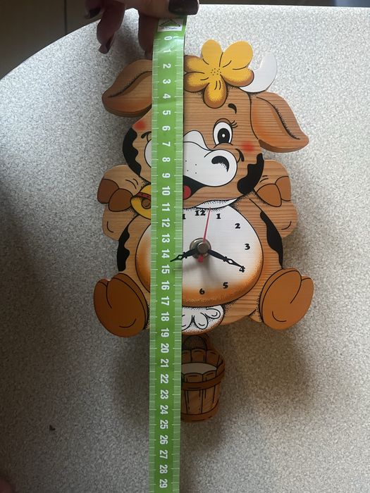 Zegar ścienny dla dziecka Krówka