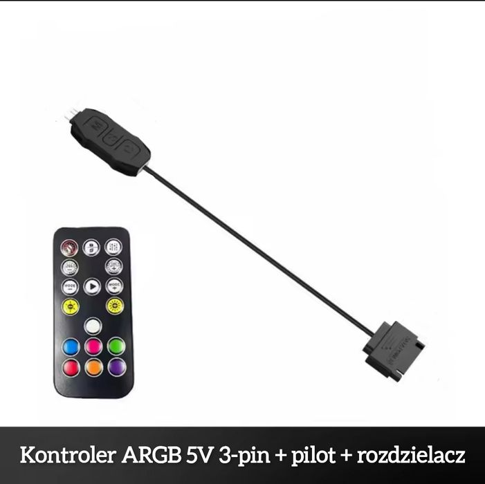 Kontroler ARGB 5V 3-pin + pilot + rozdzielacz