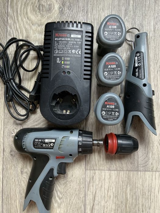 Акумуляторний шуруповерт Kress A108. 10.8V