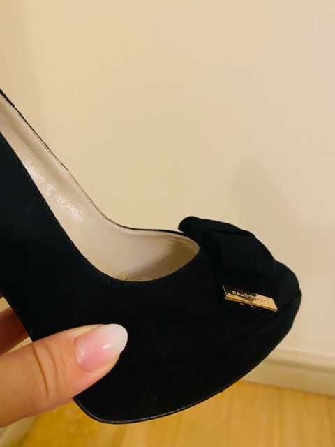 Buty czarne zamszowe szpilki BALDOWSKI - rozm. 36-37