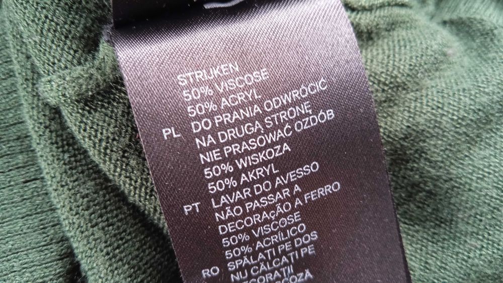 Sweter H&M Zielony Cekiny L 40 Zgniła Zieleń