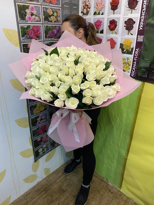 Букет 101 роза,букет 51 роза, великі букети,квіти доставка