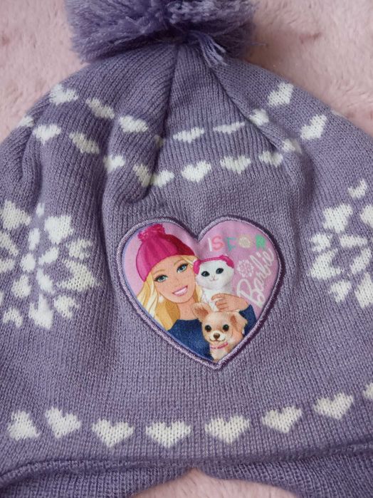 Czapeczka przejściowa/ zimowa dla dziewczynki, Barbie