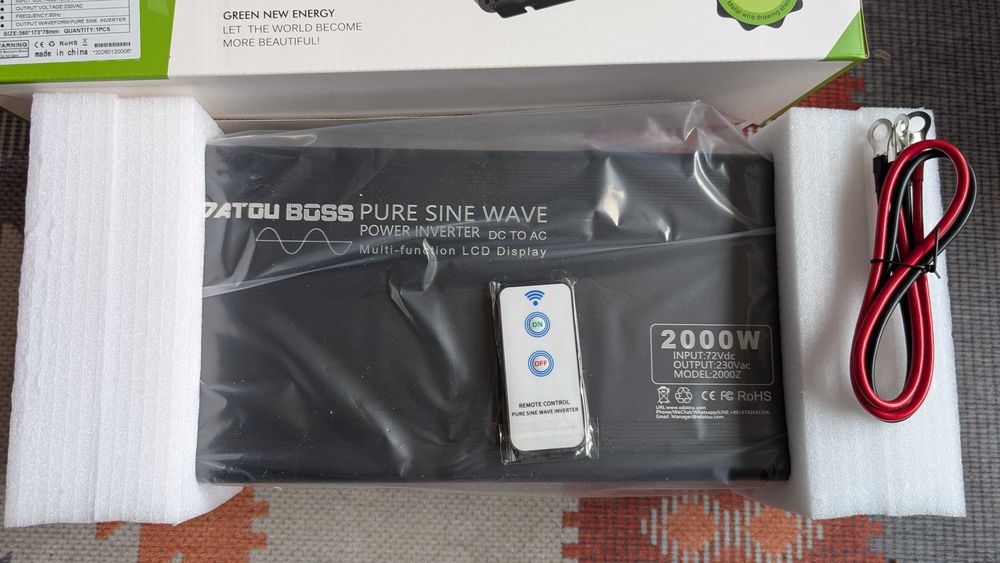 Інвертор DATOUBOSS Pure Sine Wave Car Inverter 2000W 72 -> 220V