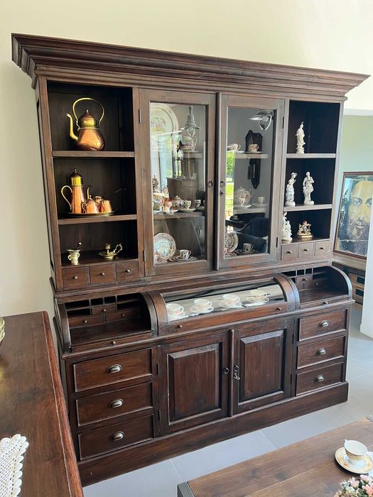 Kredens aptekarski witryna biblioteka drewno tekowe