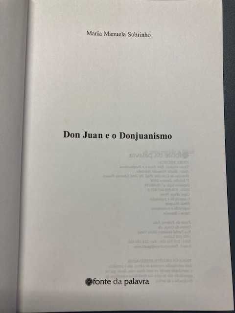 Don Juan e o Donjuanismo de Maria Manuela Sobrinho