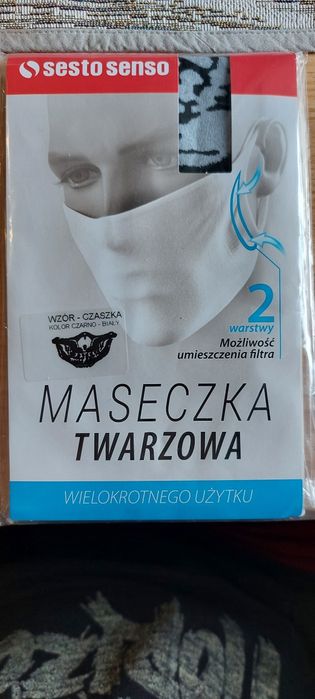 Wąsy, czaszka maseczka 2 wzory
