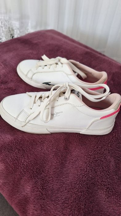 Pepe Jeans Sneakersy biało różowe 36 stan BDB