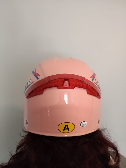 Capacete de mota cor-de-rosa - Sistema Twin Shield