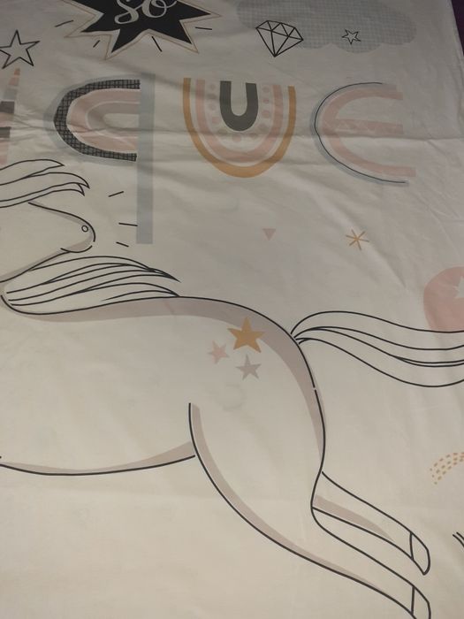Capa de edredão com almofada unicórnio