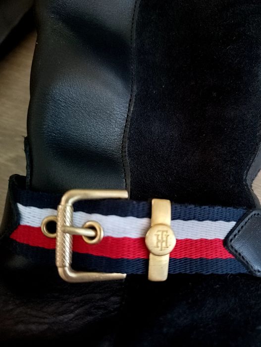 Kozaki Tommy Hilfiger 39 czarne skóra naturalna