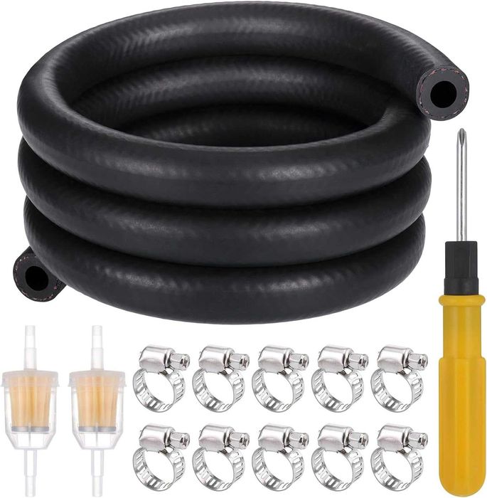 Zestaw przewodów paliwowych 8 mm 1m z 2 filtrami paliwa i 10 zaciskami