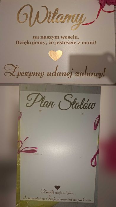 Plan stołów i tablica powitalnq
