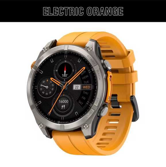 Smartwatch GPS Zeblaze Stratos 4 2025 - srebrny/oranż - nowy
