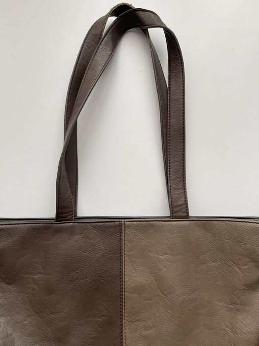 Brazowo czarna torbka typu shopper na zakupy
