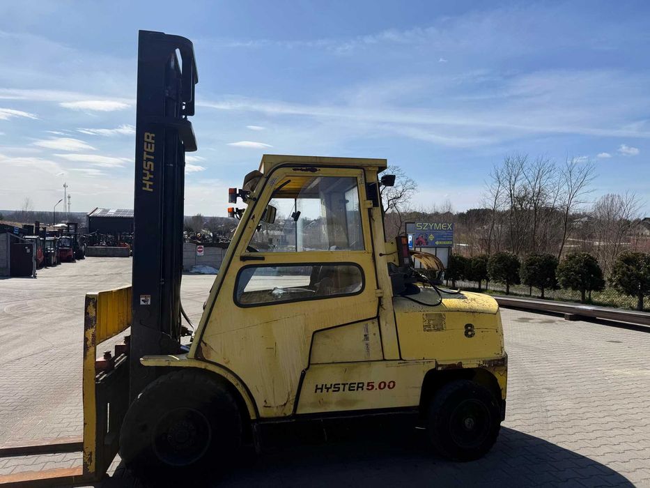 wózek widłowy HYSTER H5.00XM udźwig 5000kg przesuw kabina 2001r silnik GM 4.3l Vortec LPG
