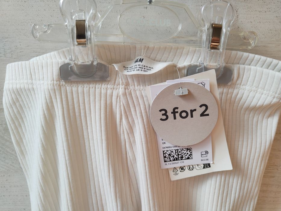 Legginsy 128/134 H&M nowe kremowe