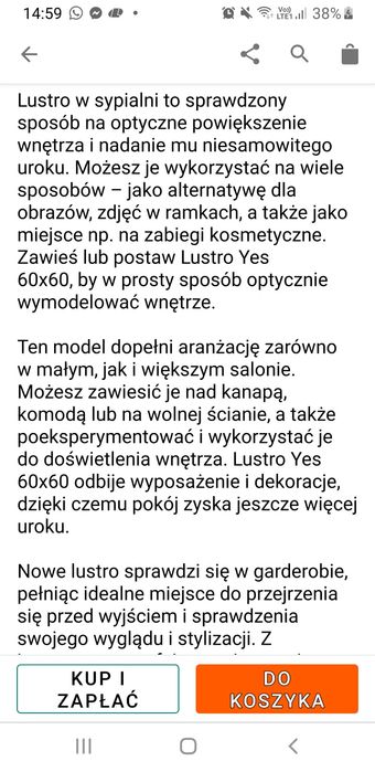 Piękne lustro Glamour
