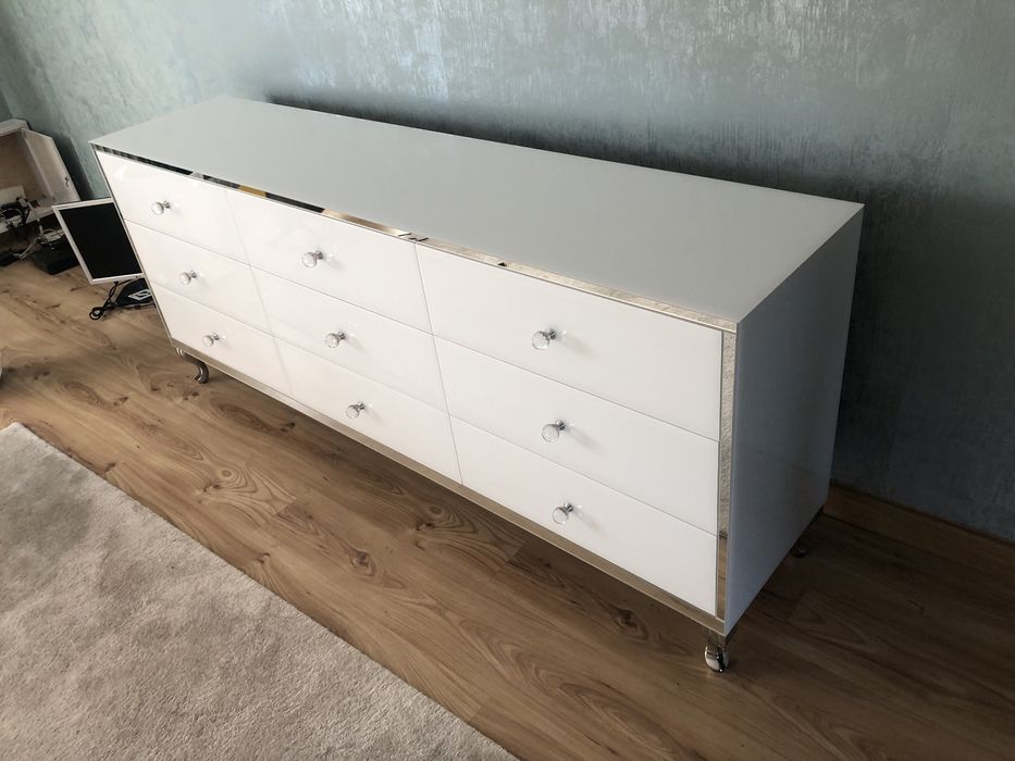 Komoda biala, lustrzana, glamour, galka, okazja!!!