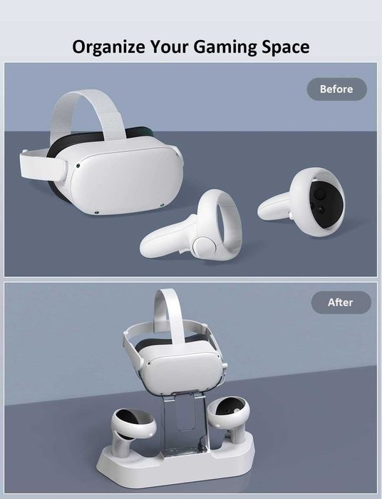Stacja ładująca zestawu słuchawkowego kontrolerów Oculus Quest 2 dioda LED