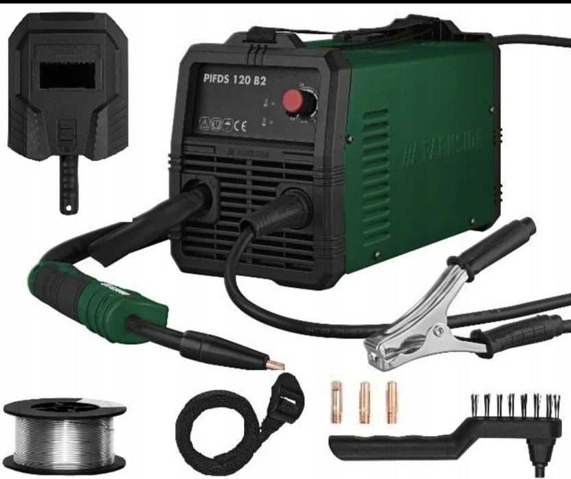 Spawarka Inwertorowa PARKSIDE PIFDS 120A 230V + MASKA + DRUT , akcesoria