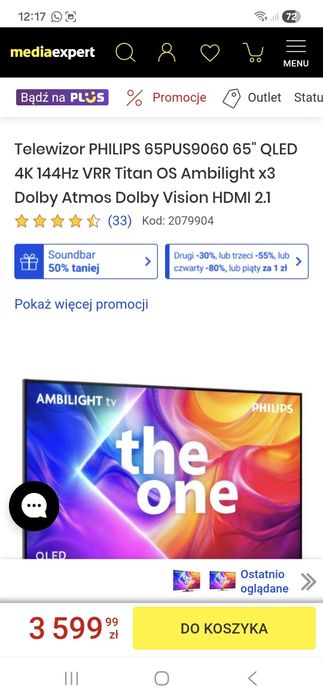 Telewizor PHILIPS 65 CALI Nówka!!!