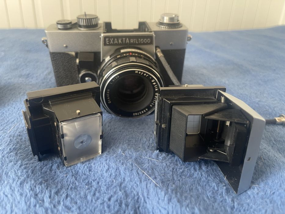 aparat Exakta 1000 RTL + 50mm 1.8 + kominek, wizjer i pierścienie