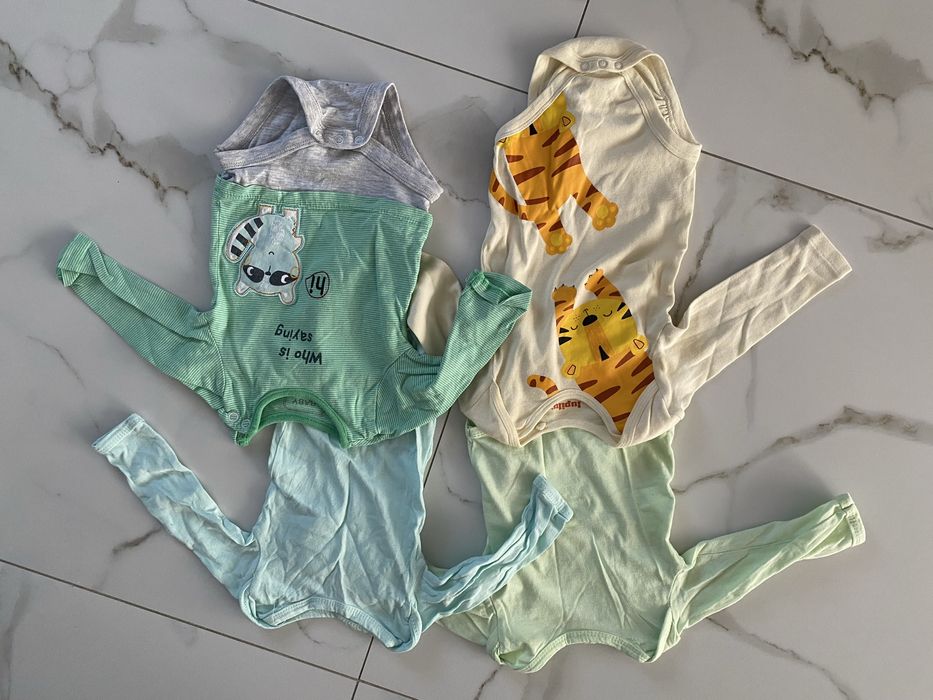 Zestaw 4 sztuk body z długim rękawem 68