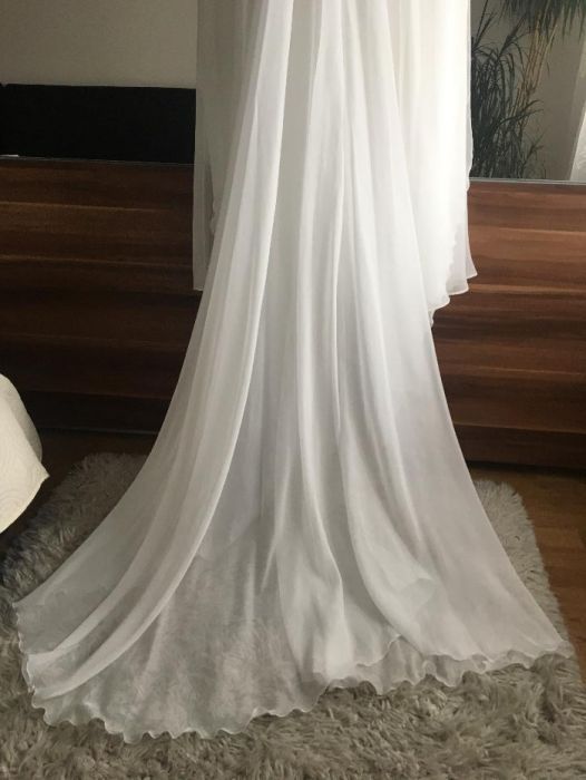 Śmietankowa, piękna suknia ślubna, rozm. 36, Gipiura,Promocja, Poleca