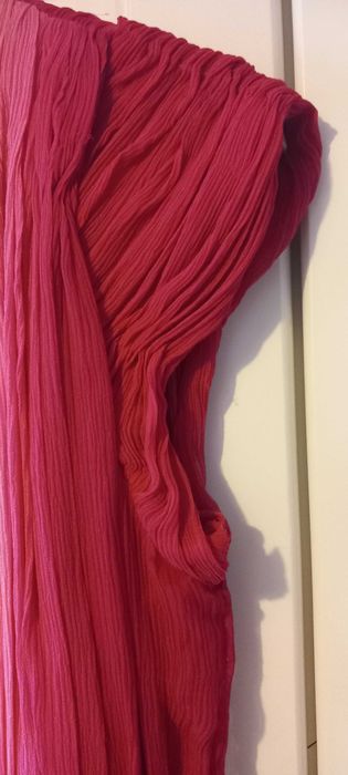 Vestido mini/ túnica ombré em seda rosa design francês T38