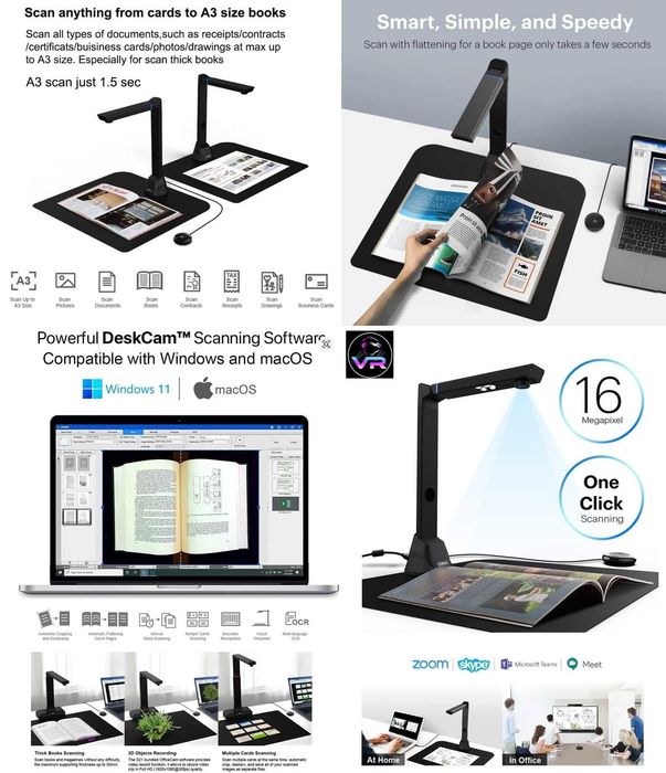 ‼️ Сканер книг, документів VIISAN Book Scanner A3 JPEG, PDF