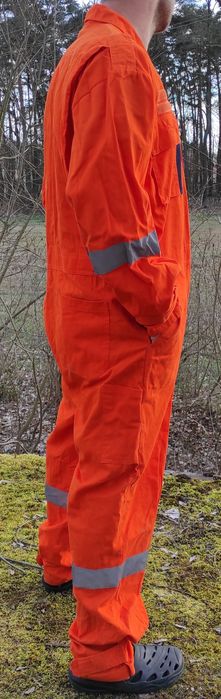 Kombinezon workman pomarańczowy odblaski XXXL bawełna