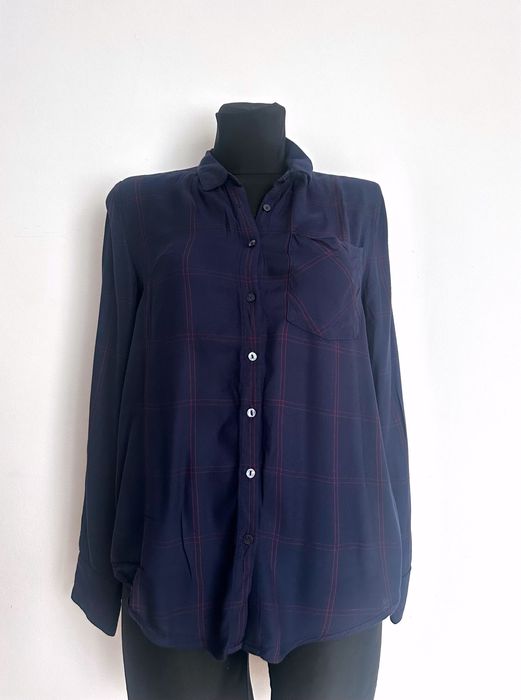 Granatowa damska koszula elegancka biuro 100% wiskoza S 36 In Extenso